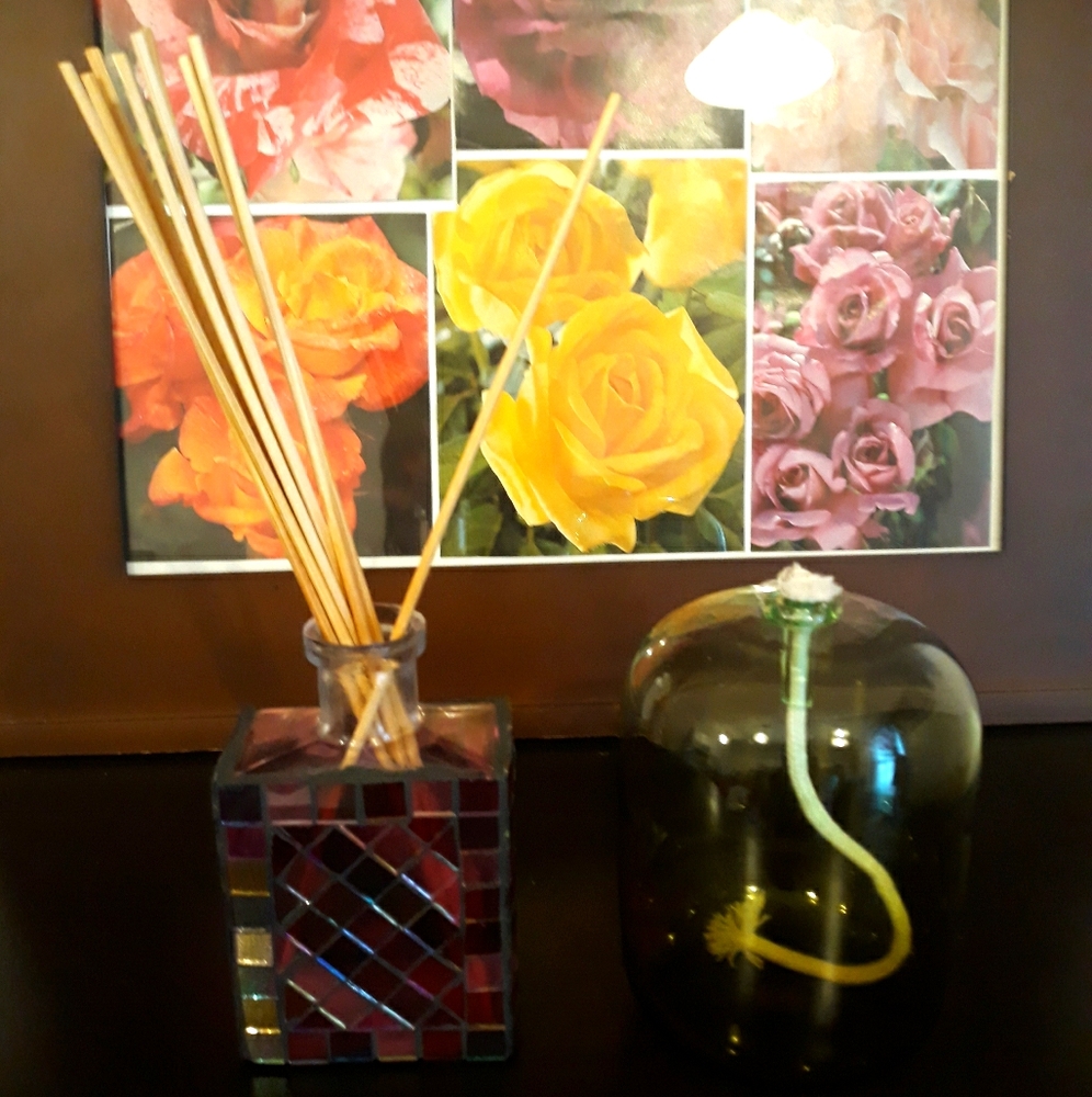 Oil Lamp and Glass Mosaic Oil Infuser
